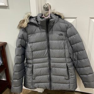 Grey The North Face Puffer coat